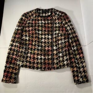 Zara Women's Multicolor Houndstooth Blazer Size M